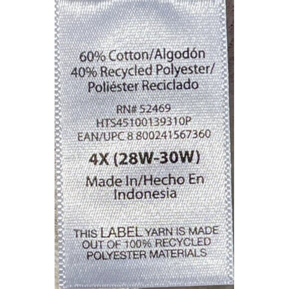 Terra & Sky Womens Plus Size 4X Beige & White Zebra Print Waffle Knit Henley Top - Picture 5 of 5